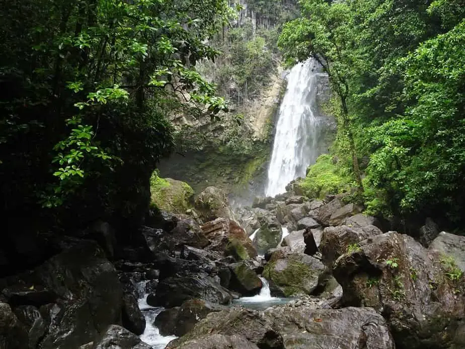 Victoria Falls - a big waterfall in the jungle on Dominica