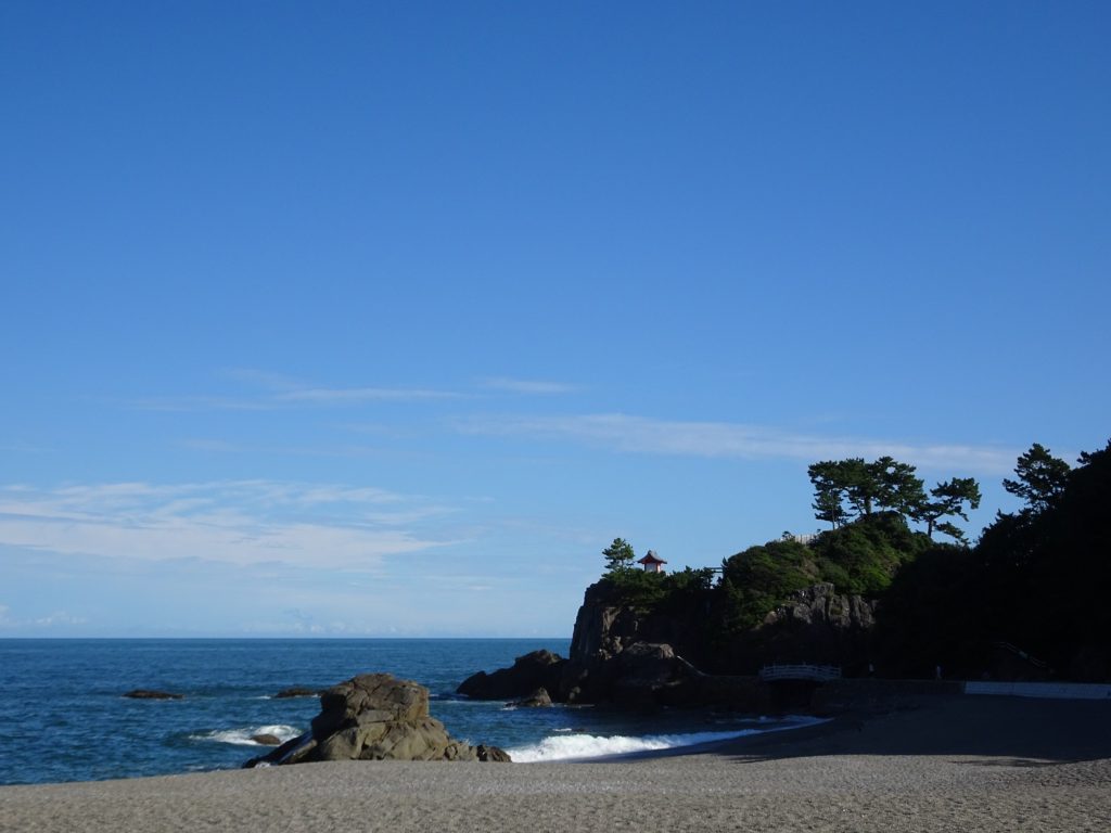 A small shrine at a beach near Kochi, Japan