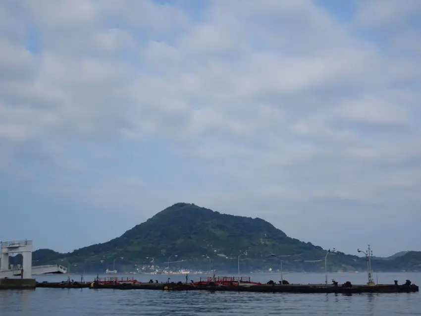 a mountainous island in a bay near Matsuyama, Japan