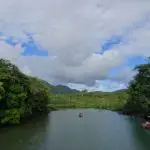 Wooden boats on a tropical River on Dominica