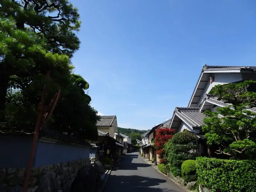 A small street of traditional Japanese houses