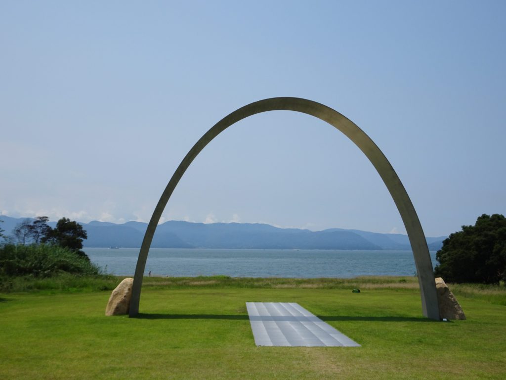 A concrete gateway by the ocean