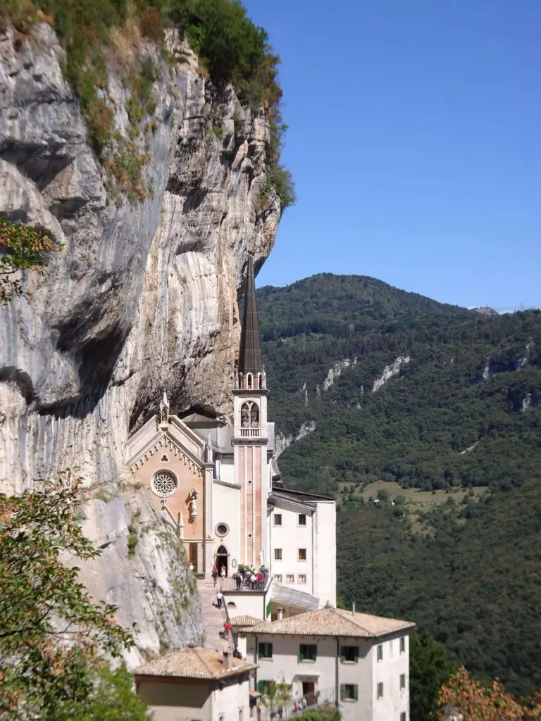 A church built into the cliff-face of a mountain