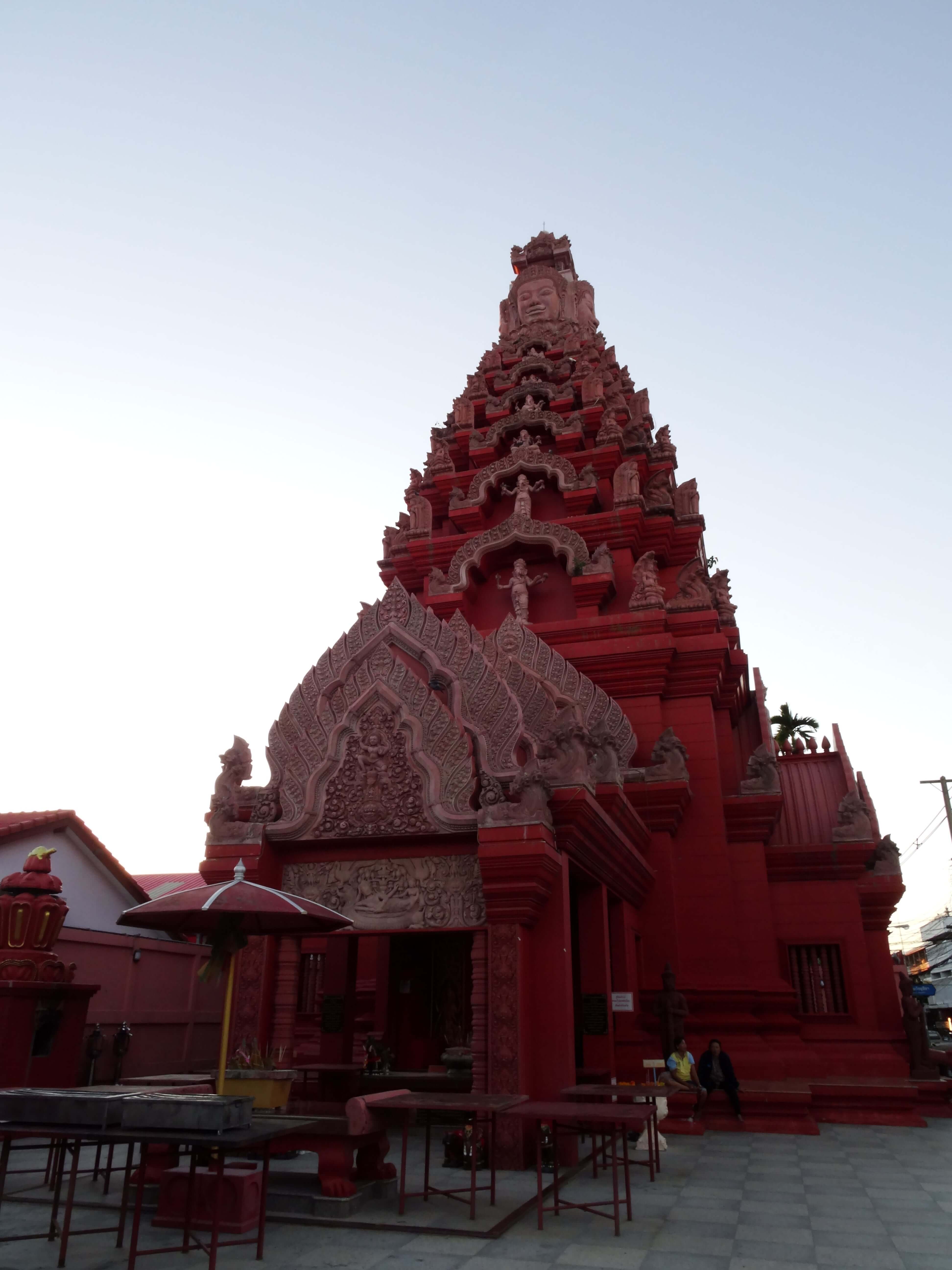 A red tower-like shrine building