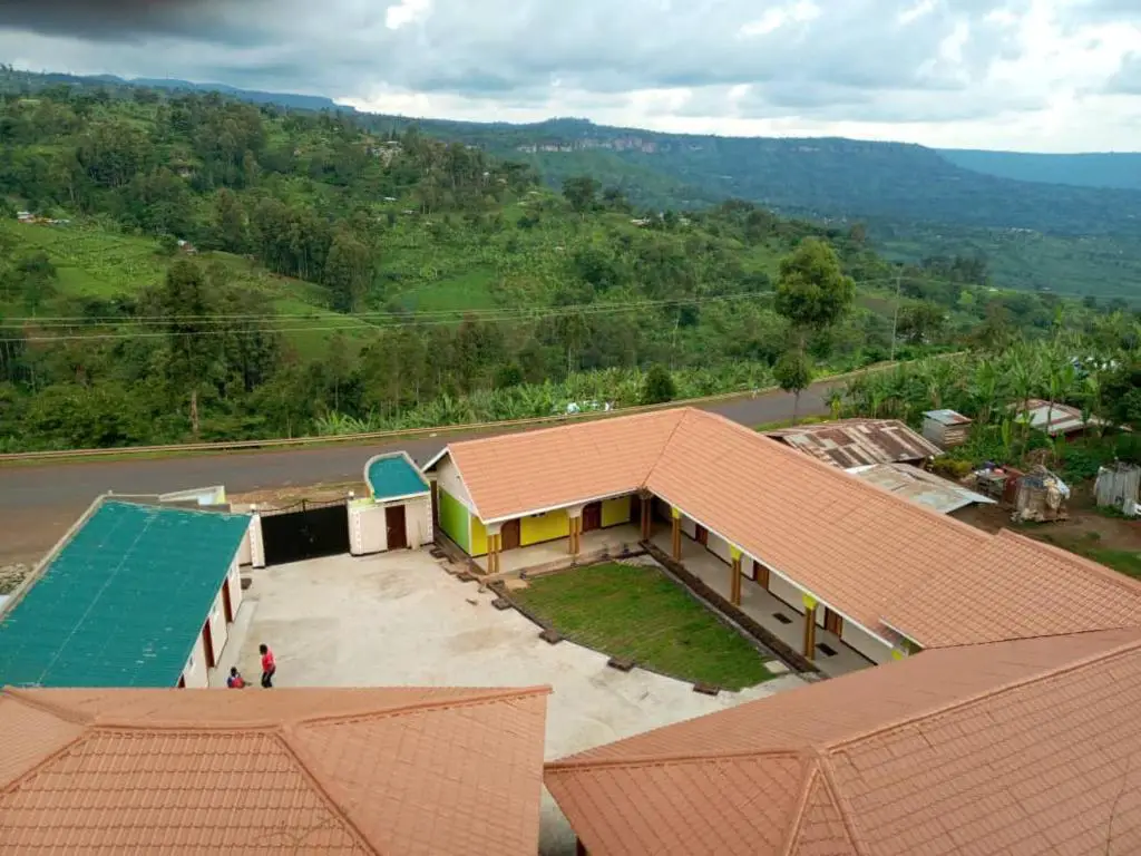 an overhead view of a building with a roof at Sipi Traveller's Lodge in Kapchorwa