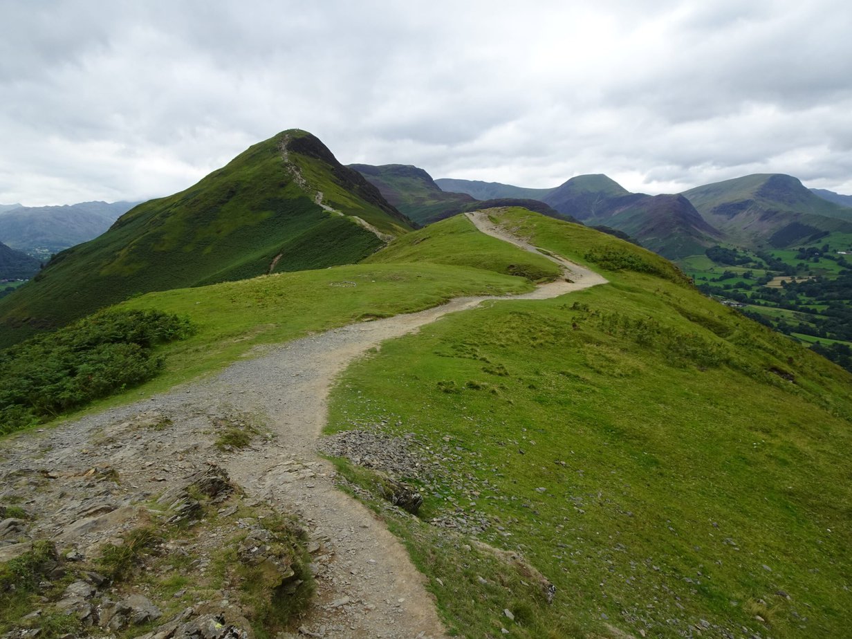 A small path leading to the summit of a mountain