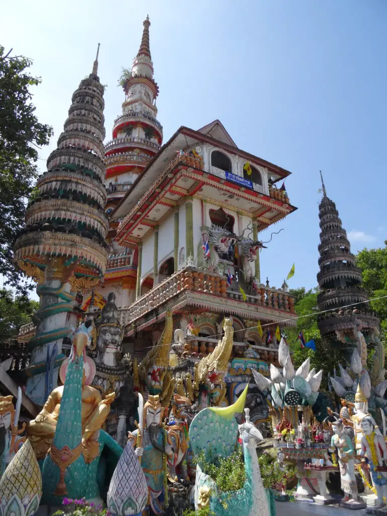 A gaudy temple full of colourful regalia