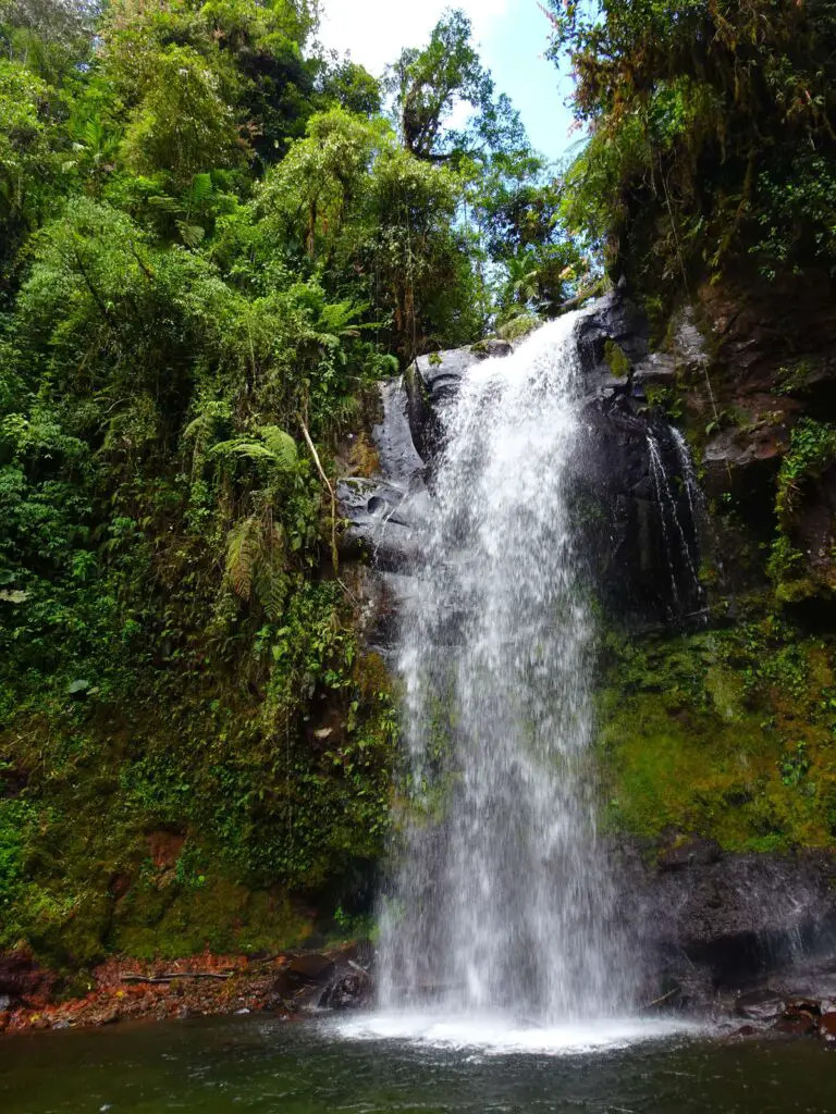 A powerful waterfall falling off a cliff